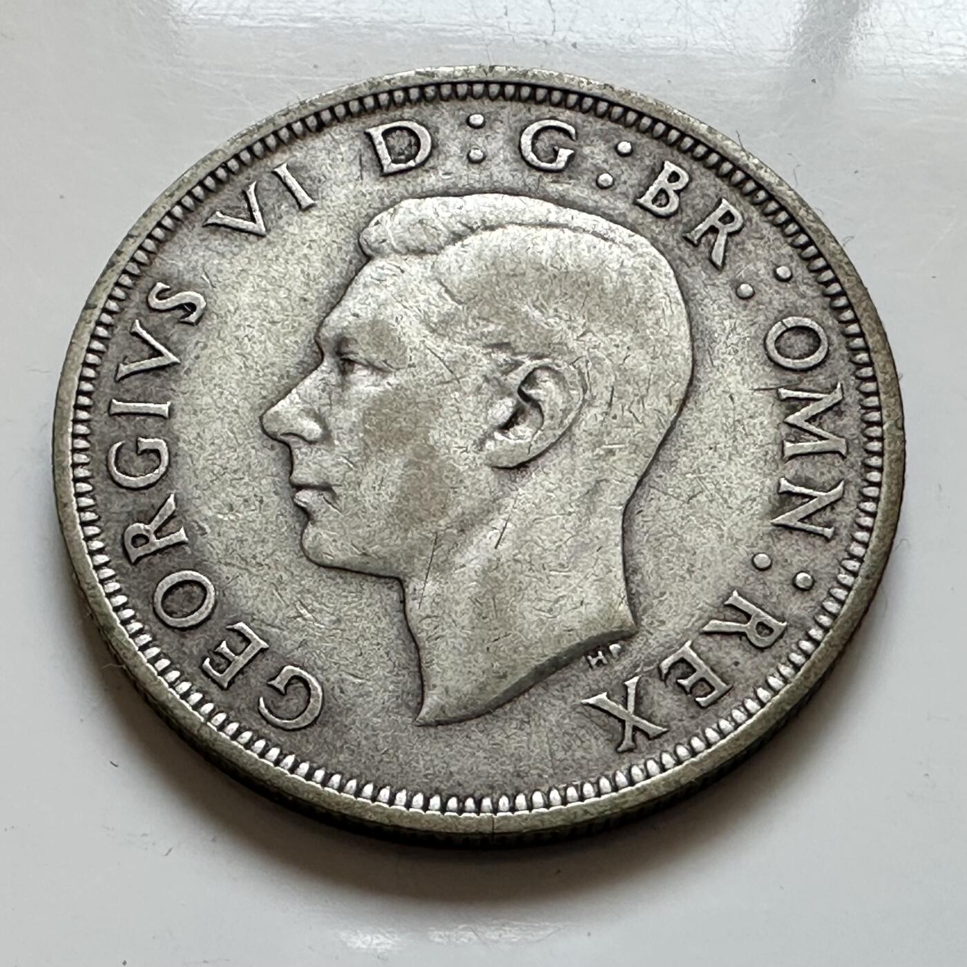 🌹外币初藏🌹🐯2025年第143场  每周二四六晚8️⃣点 接代拍 英国1937年半克郎银币 14.1克50%银 乔六首年