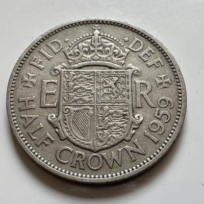 🌹外币初藏🌹🐯2025年第143场  每周二四六晚8️⃣点 接代拍 - 英国1959年半克郎 