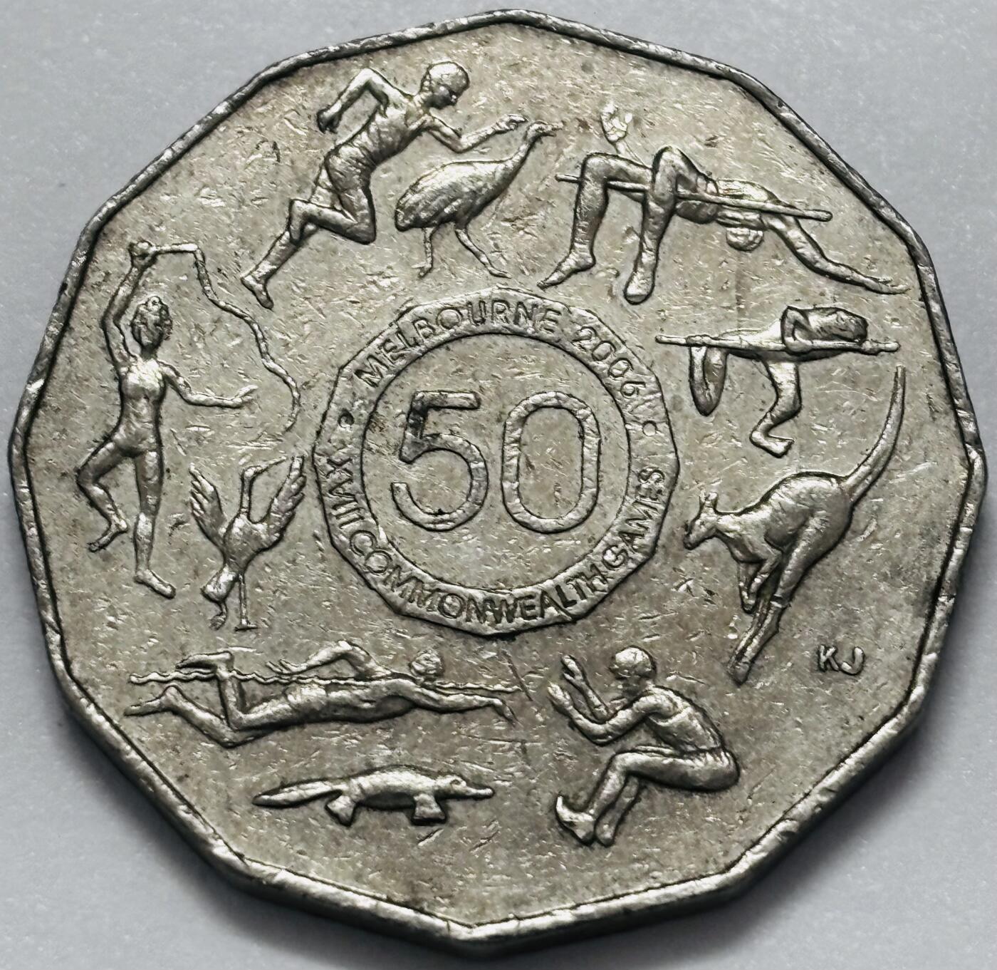 文馨钱币收藏第 286 场，圣诞节专场【 长期接收代拍品低至 0 佣金】 2005年澳大利亚50分纪念币 墨尔本英联邦运动会