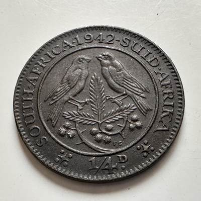 🌹外币初藏🌹🐯2025年第143场  每周二四六晚8️⃣点 接代拍 - 南非1942年1/4便士