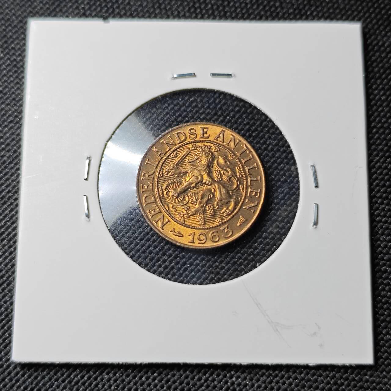 KK钱币收藏小铺 第382期  2月预留时间 周末发货 1963荷属安德列斯1分