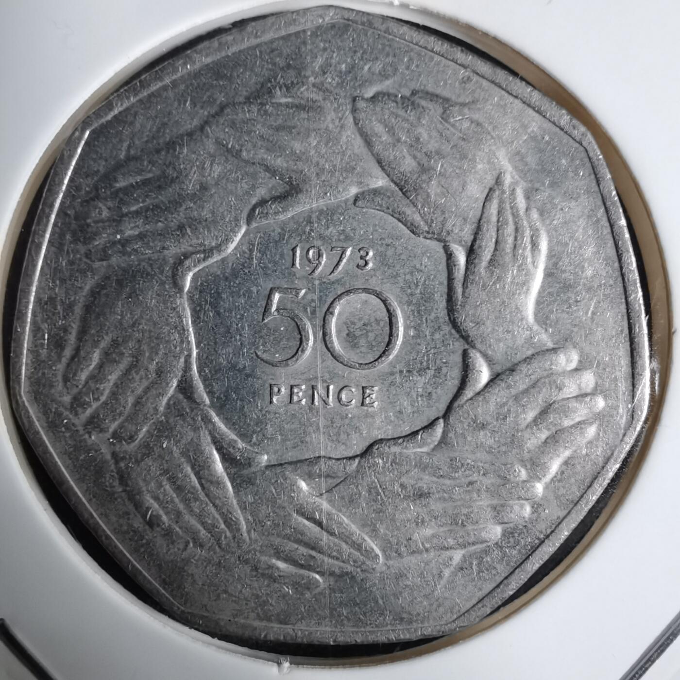 沼泽如烟--第938场 英国1973年50便士纪念币