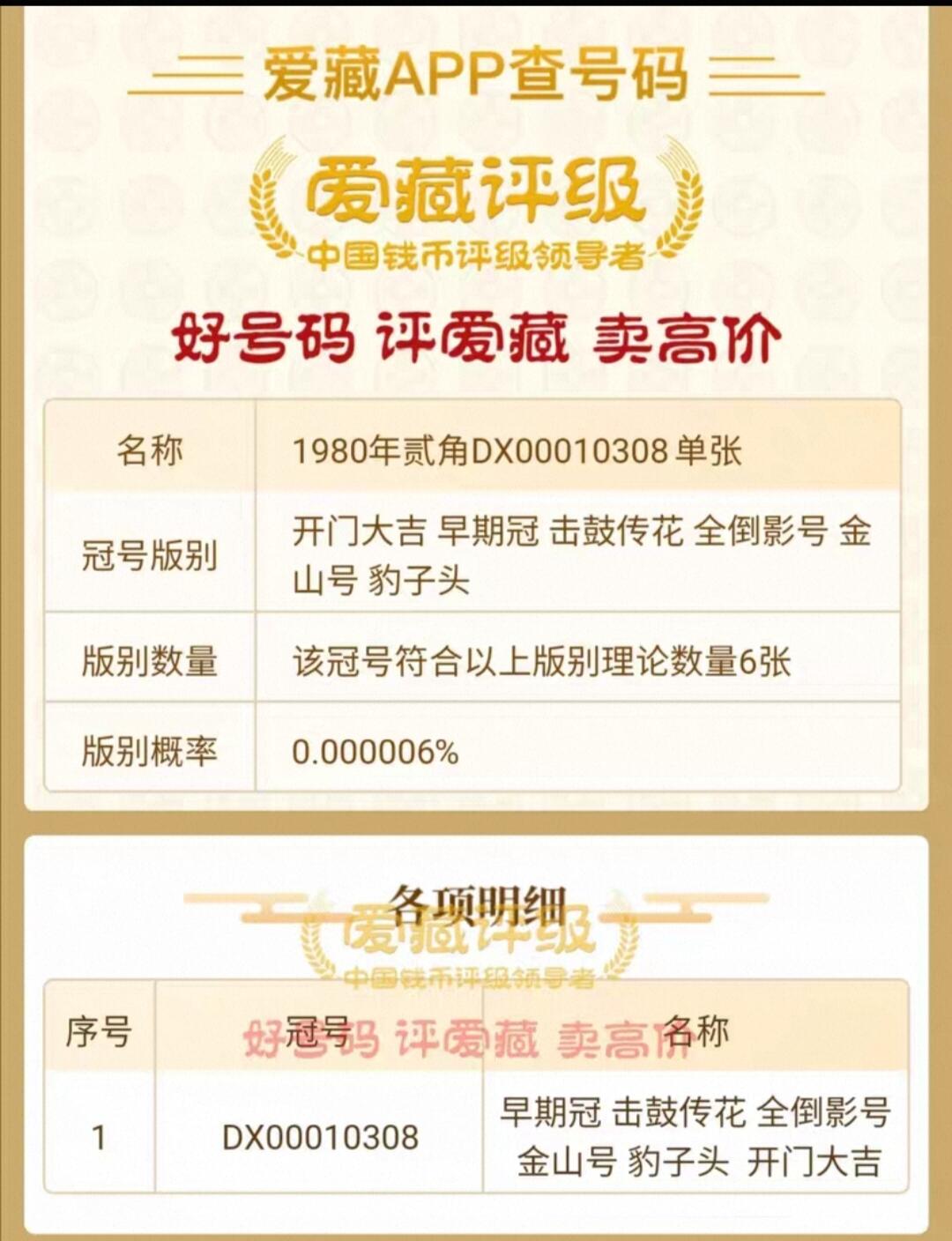 珍品8002多题材号码币一张