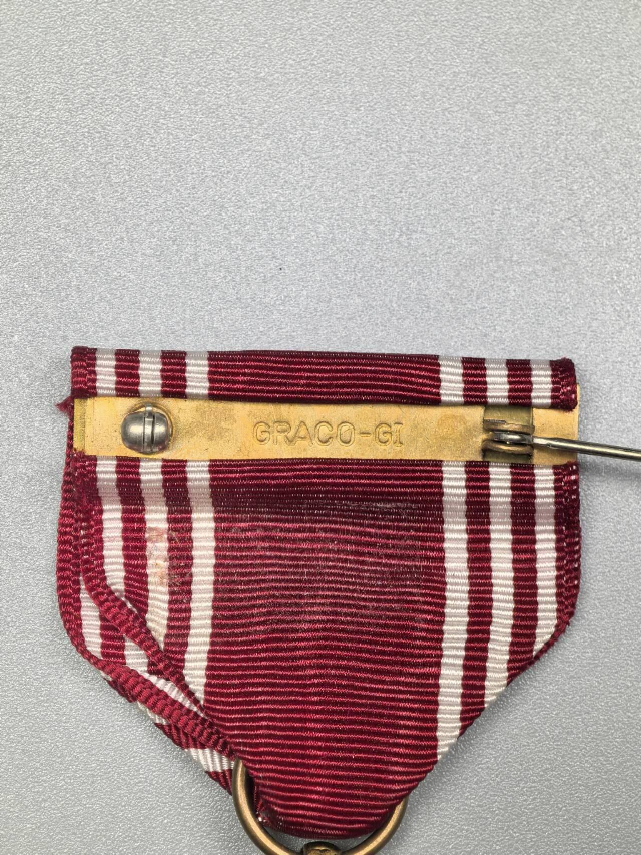 小驴勋章奖章收藏12月20日周六晚六点拍卖（珍爱和平，收藏战争，铭记历史，勿忘国耻，忠党爱国。有偿代拍，送拍规则在简介最后，参拍须阅读规则后再参拍，关系到运费包装发货时效真假辨别等关键信息，拍卖时不再发原图，看大图店主微信码在拍卖店铺介绍里） 美国陆军良好行为奖章GRACO-GI