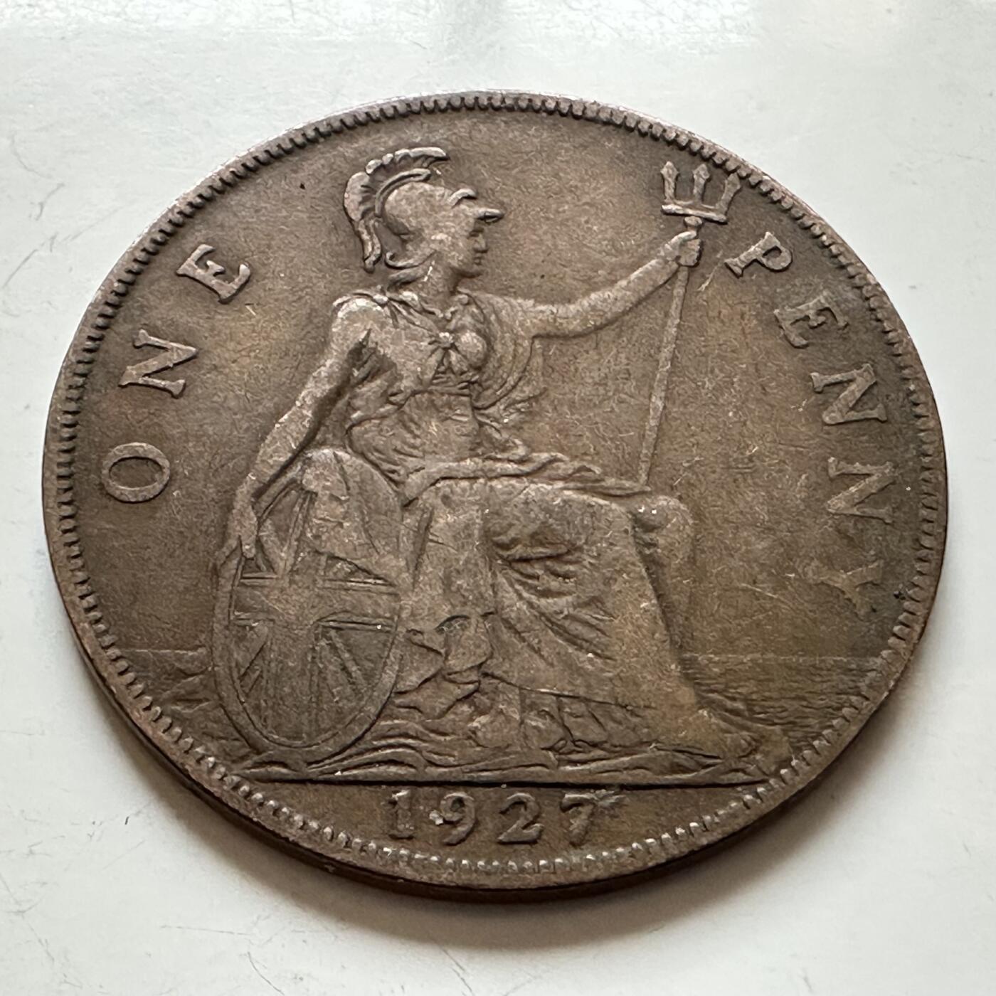 🌹外币初藏🌹🐯2025年第143场  每周二四六晚8️⃣点 接代拍 英国1927年 一便士