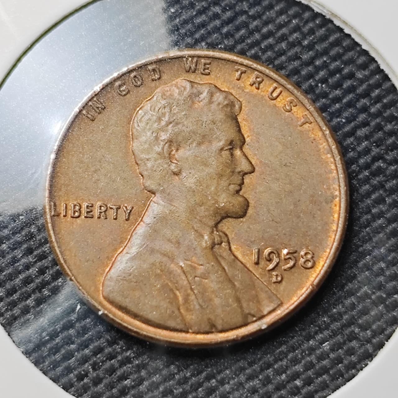 KK钱币收藏小铺 第382期  2月预留时间 周末发货 1958美国1分 