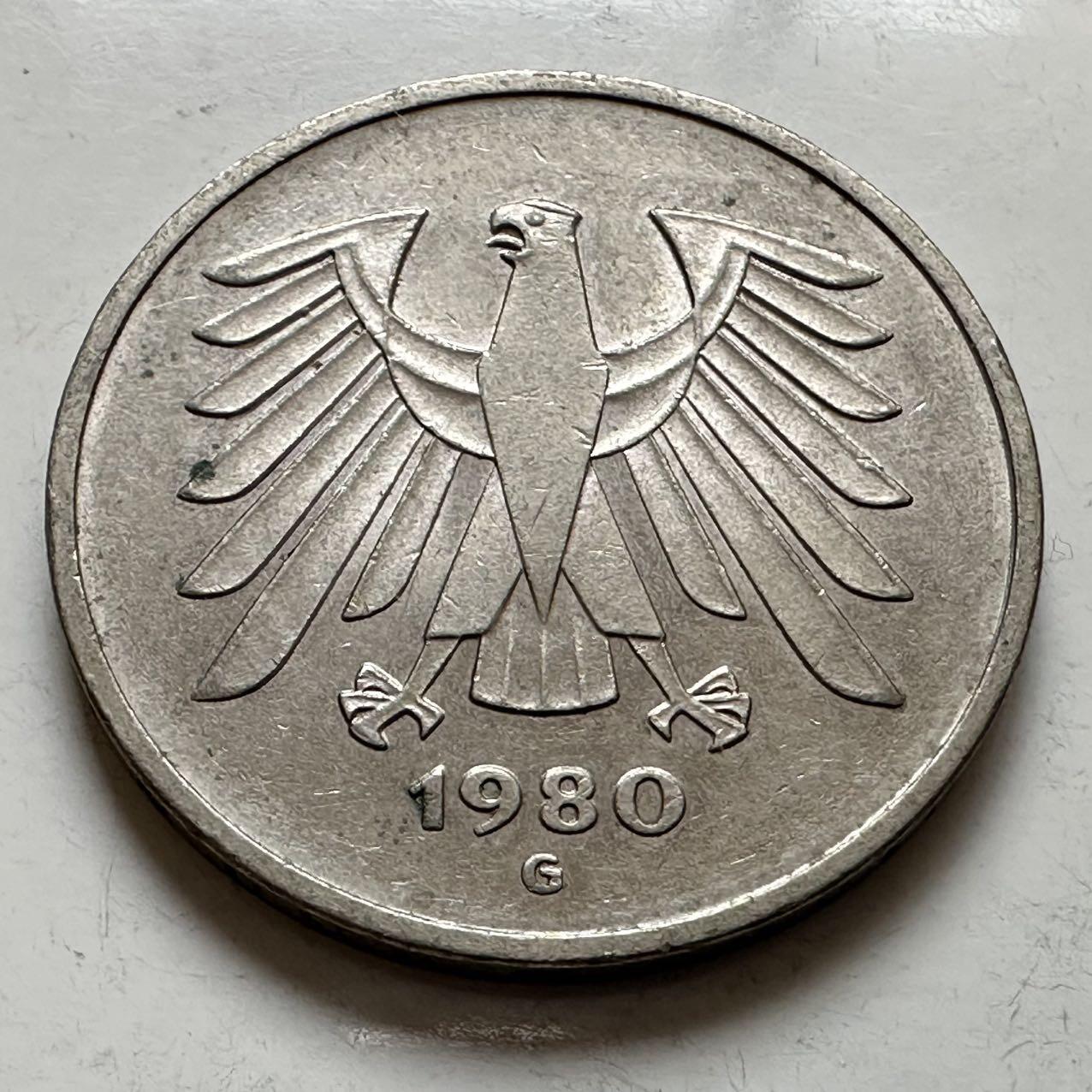 🌹外币初藏🌹🐯2025年第143场  每周二四六晚8️⃣点 接代拍 德国1980年G版5马克