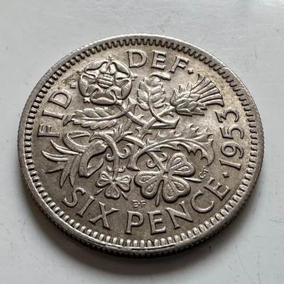 🌹外币初藏🌹🐯2025年第143场  每周二四六晚8️⃣点 接代拍 - 英国1953年 6便士 登基版a