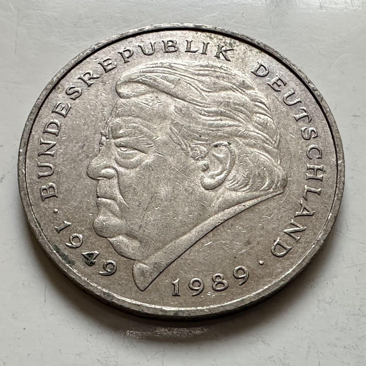 🌹外币初藏🌹🐯2025年第143场  每周二四六晚8️⃣点 接代拍 德国1991年G版 2马克 斯特劳斯