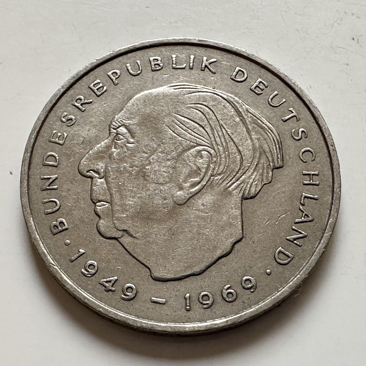 🌹外币初藏🌹🐯2025年第143场  每周二四六晚8️⃣点 接代拍 德国1973年J版 2马克 豪斯