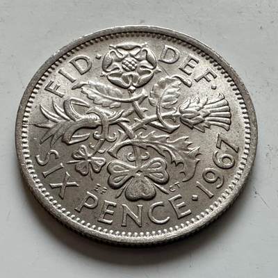 🌹外币初藏🌹🐯2025年第143场  每周二四六晚8️⃣点 接代拍 - 英国1967年 6便士 a