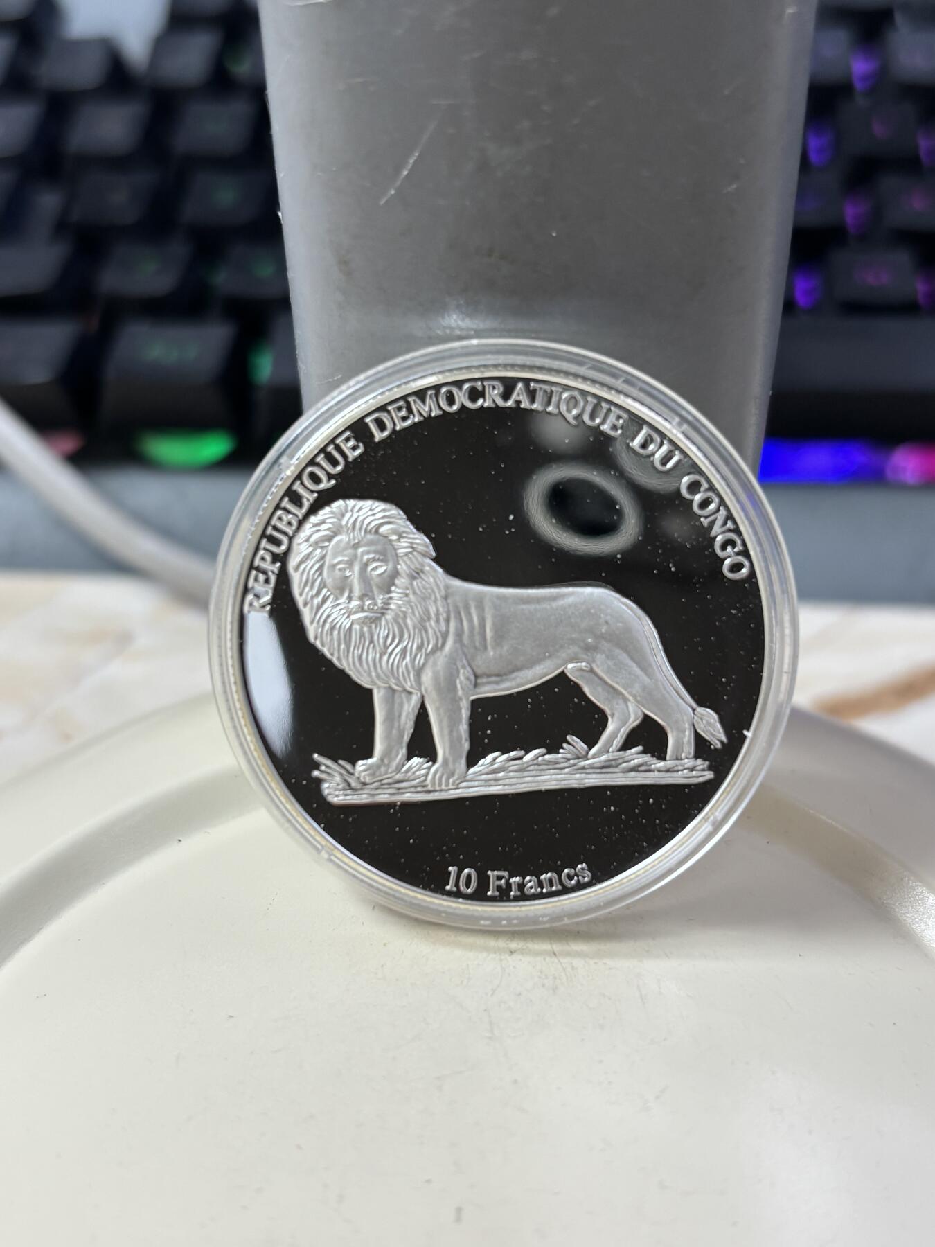 第185期拍卖 刚果2003年教皇保罗二世纪念银币，26克，999银，银价388.7元