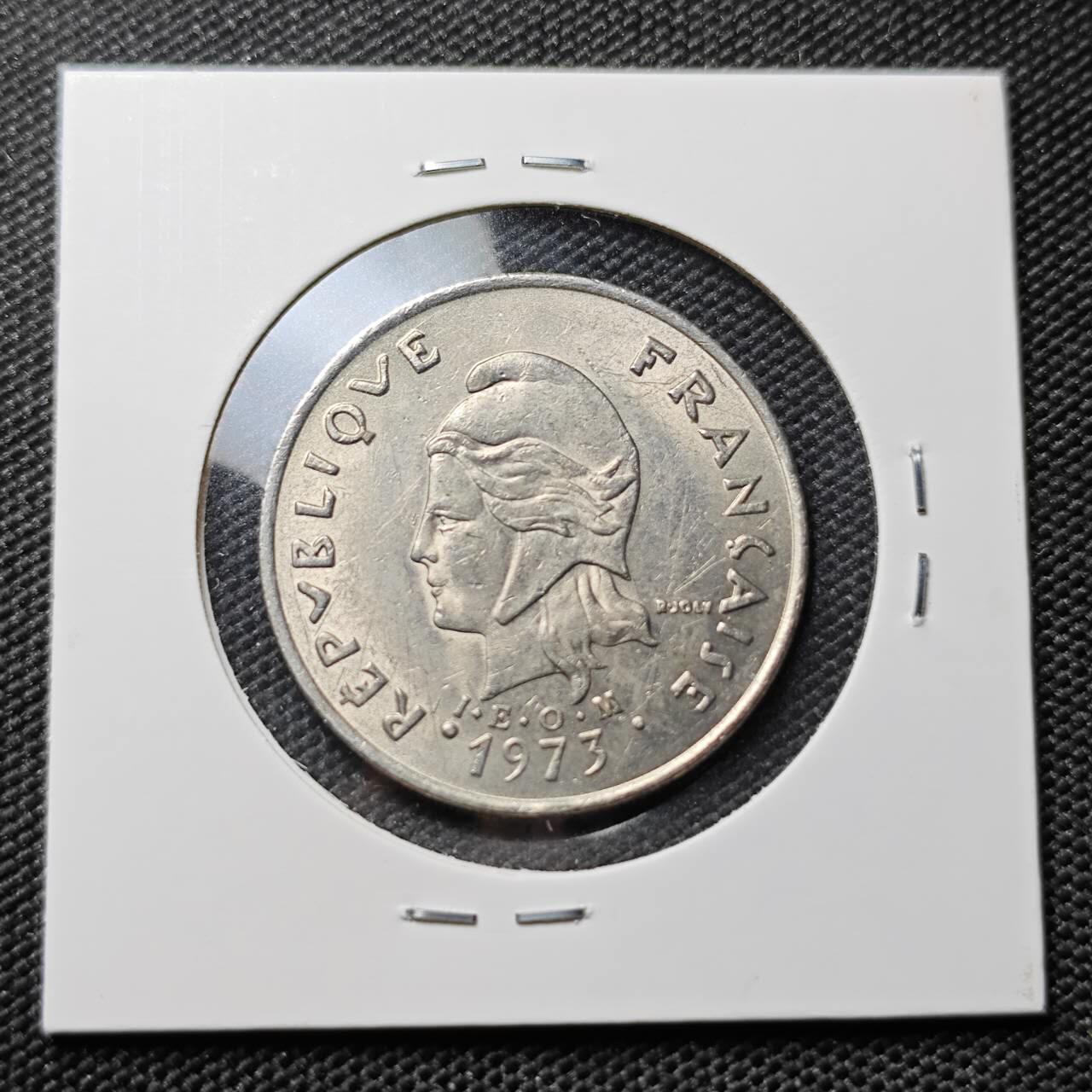 KK钱币收藏小铺 第382期  2月预留时间 周末发货 1973法属新赫布里底20法郎