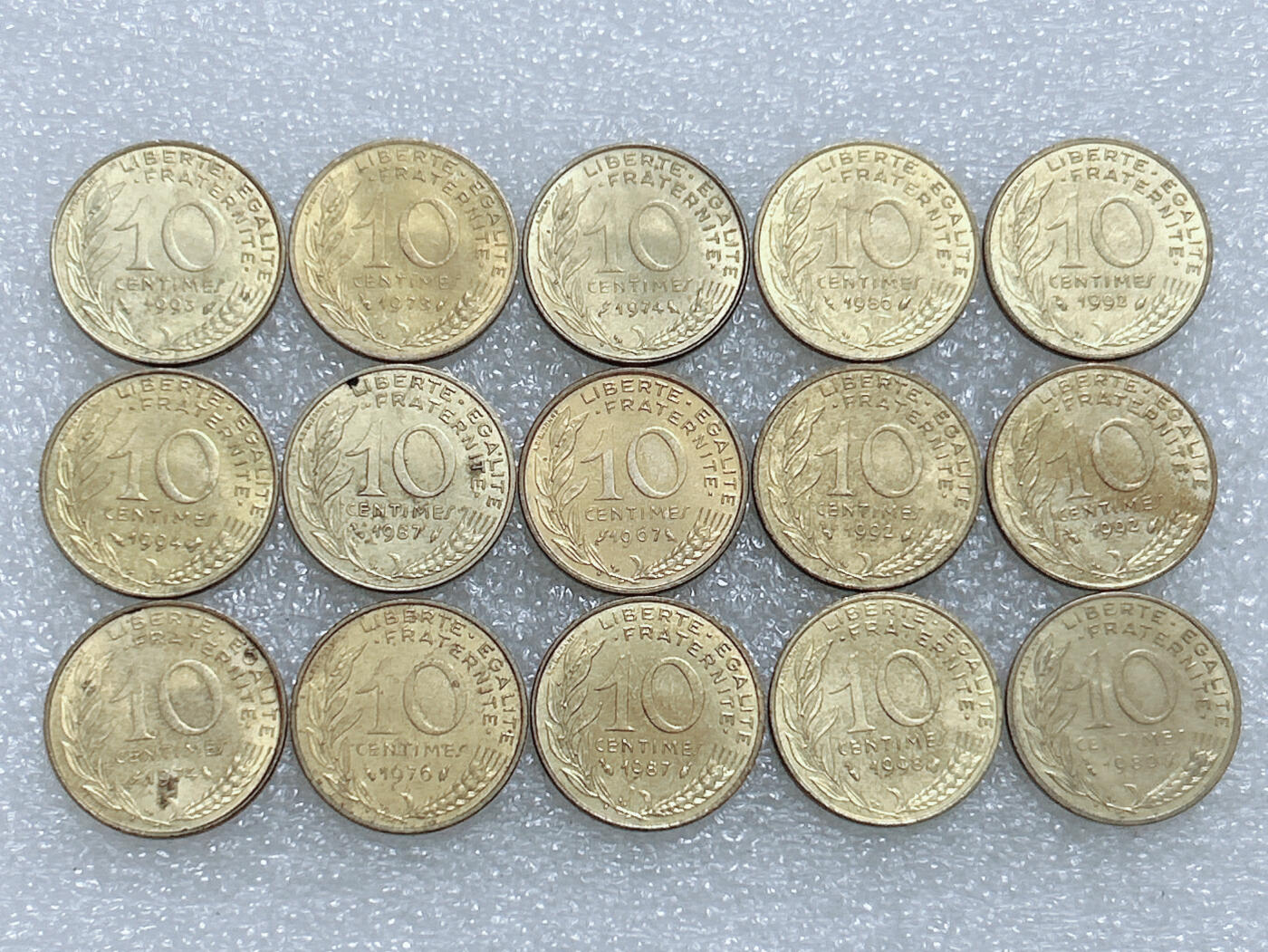 第一海外回流一元起拍收藏 散集专场  第278期 法国10分 15枚 原光品