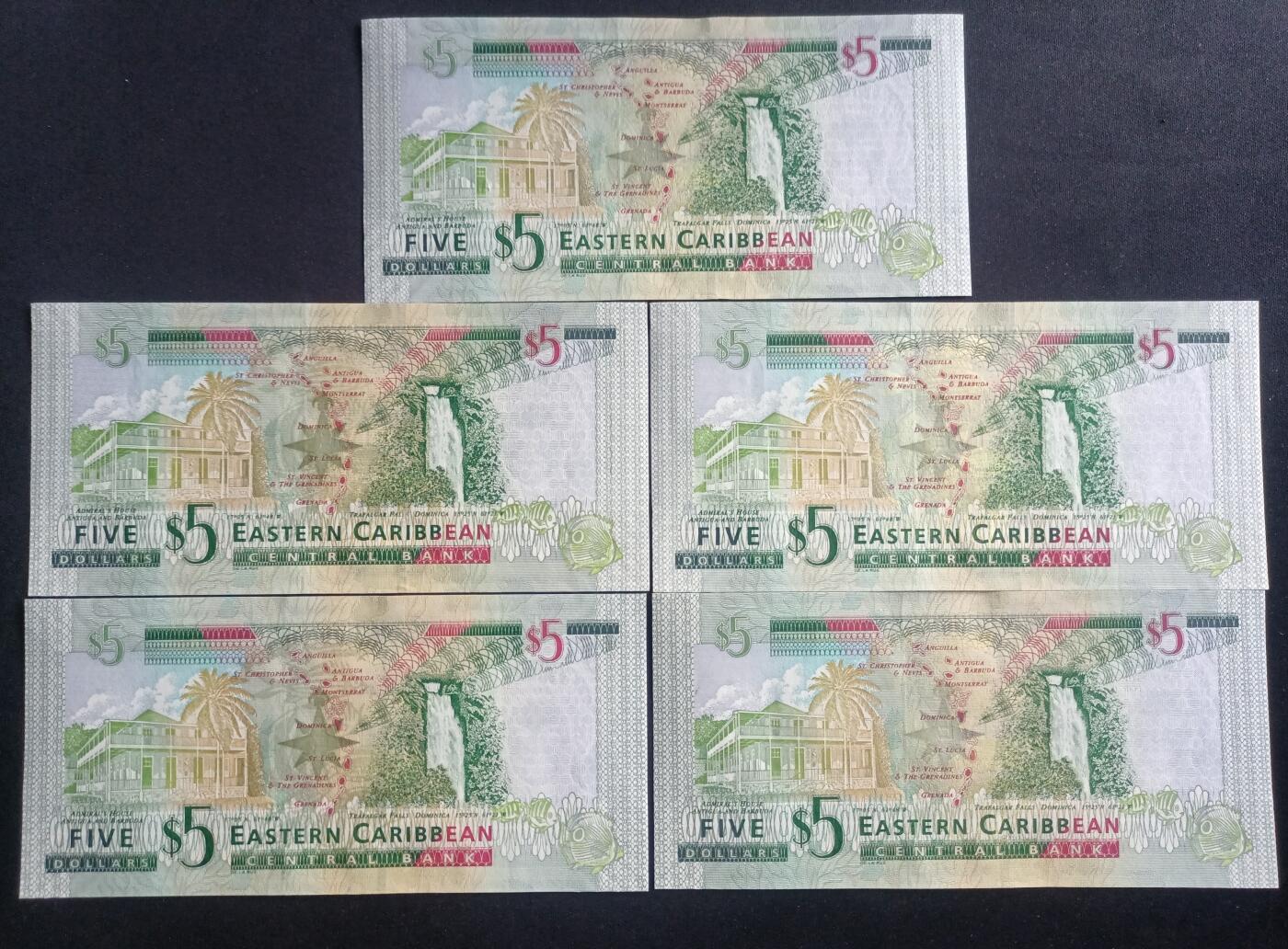 【游宝包邮场】蛇年第100期 五福临门+六六大顺 东加勒比 女王钞 UNC/UNC-