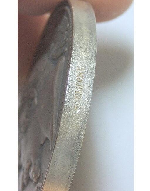 法国1852年 拿破仑三世高浮雕精制大镀银章 40MM