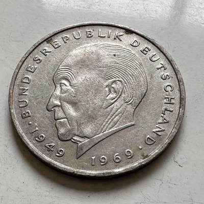 🌹外币初藏🌹🐯2025年第143场  每周二四六晚8️⃣点 接代拍 - 德国1976年F版 2马克 阿登纳