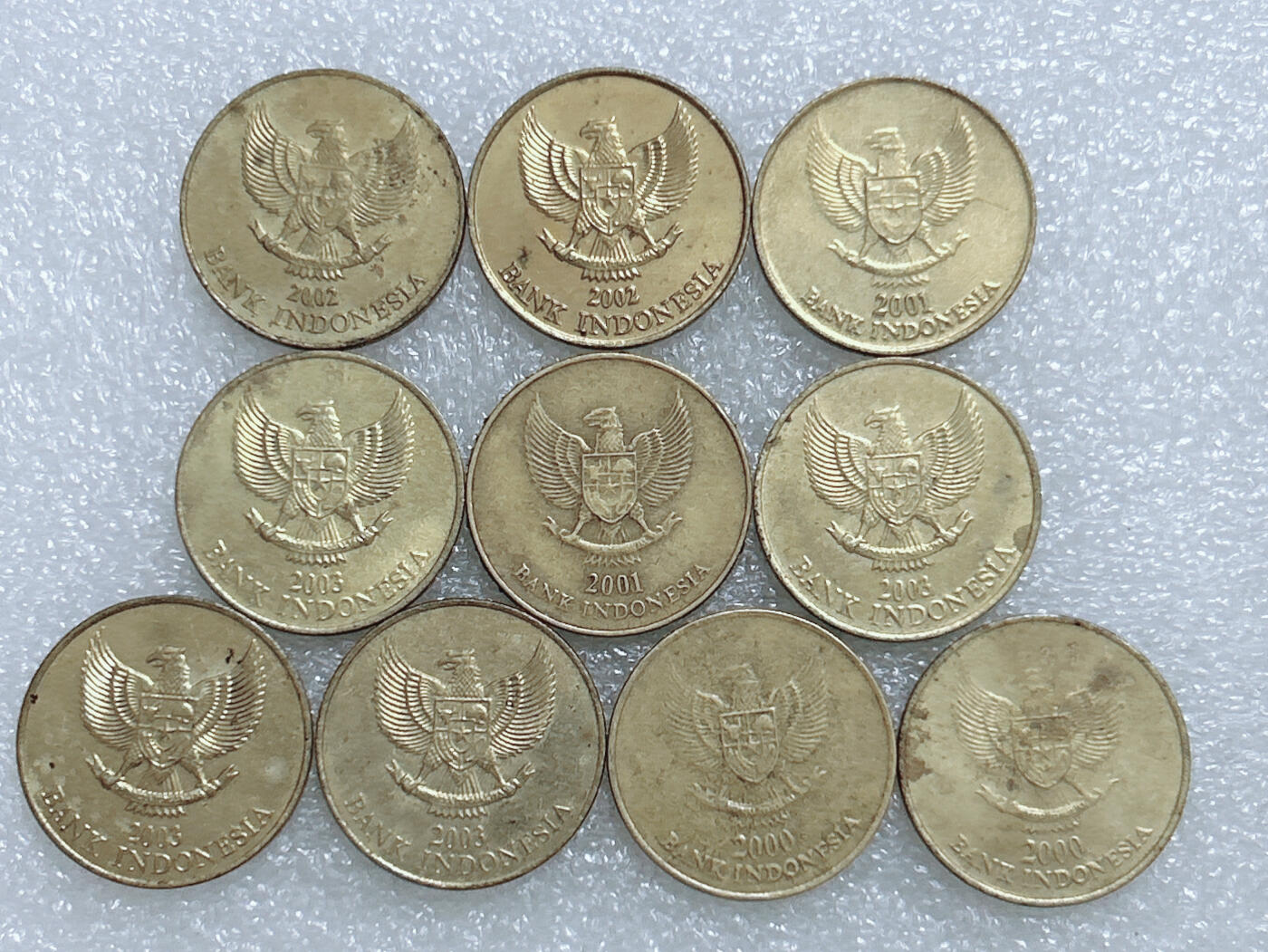 第一海外回流一元起拍收藏 散集专场  第278期 印度尼西亚500卢比黄铜币 10枚