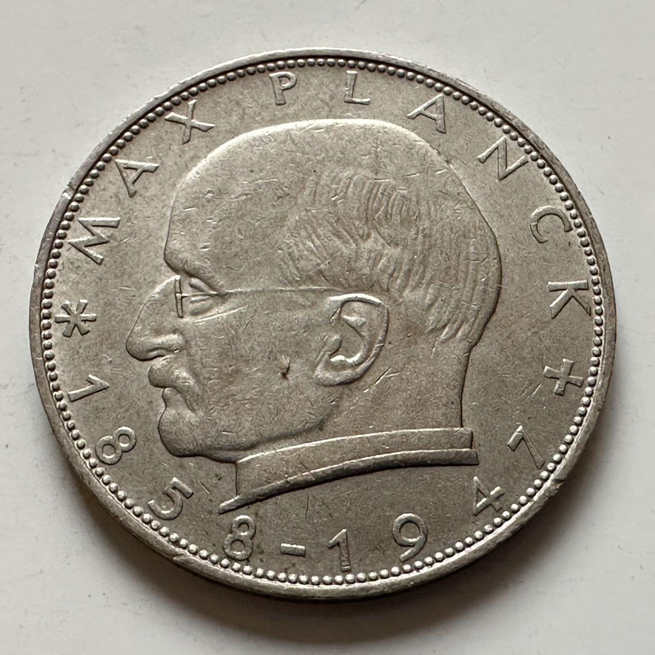 🌹外币初藏🌹🐯2025年第143场  每周二四六晚8️⃣点 接代拍 德国1968年D版 2马克 普朗克