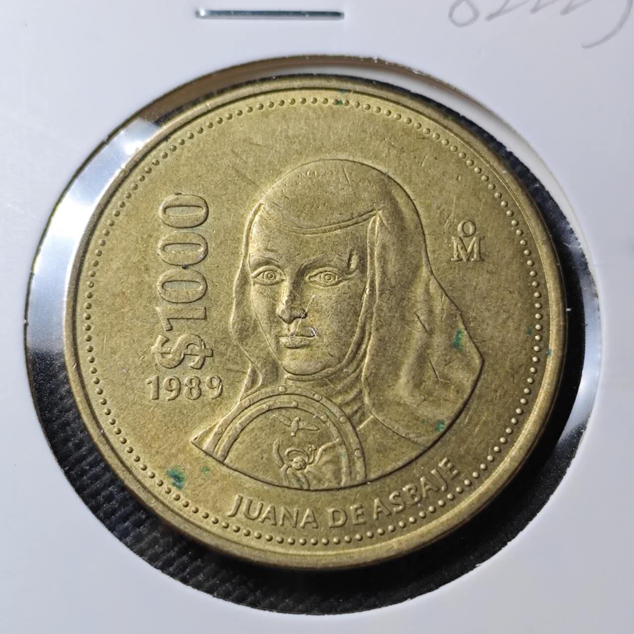 KK钱币收藏小铺 第382期  2月预留时间 周末发货 1989墨西哥1000比索