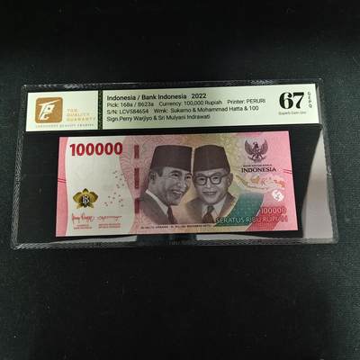 【全场包邮】纯粹捡漏拍488场（免费代拍第25场） - 【纸钞】印度尼西亚2022年100000卢比-苏加诺和穆罕默德·哈塔/巴塔维面罩舞-TQG 67GEPQ