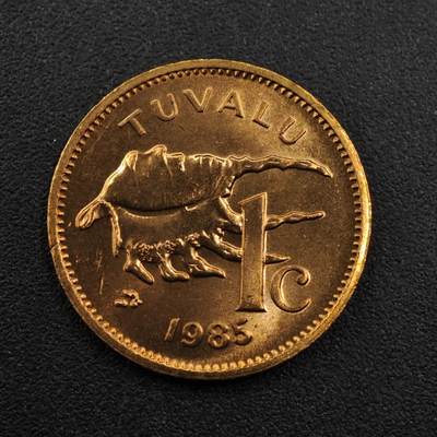 【淘币小摊】实时拍第八百三十三拍   散币场   满百包邮可预留二周 每周一统一发货   - 图瓦卢1985年海螺1分铜币