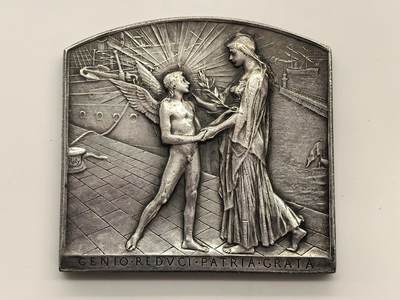 博洋堂世界钱币拍卖第162期（全场包邮） 法国1893年芝加哥世界博览会铜镀银章，Roty作品，尺寸约53×50mm