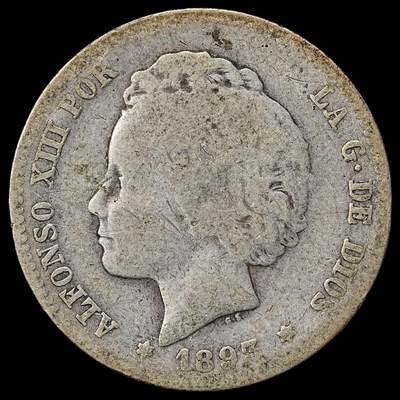 修遠堂世界钱币第九十八期 - 1893年西班牙双柱1 PESETA银币 少见年份 