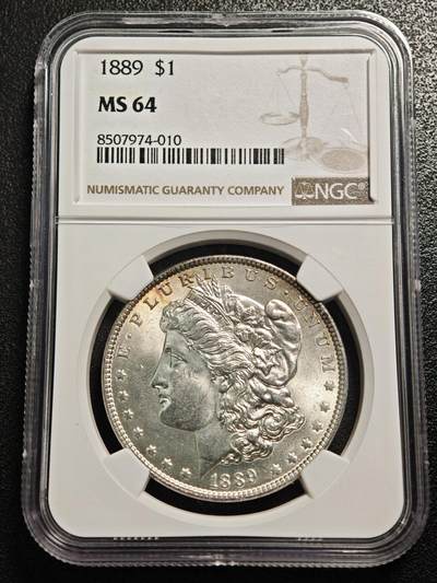 【德藏】世界币章拍卖第158期（拍品征集中~欢迎藏友联系） - 1889年 美国摩根银币 NGC MS64 原光犀利 状态极佳
