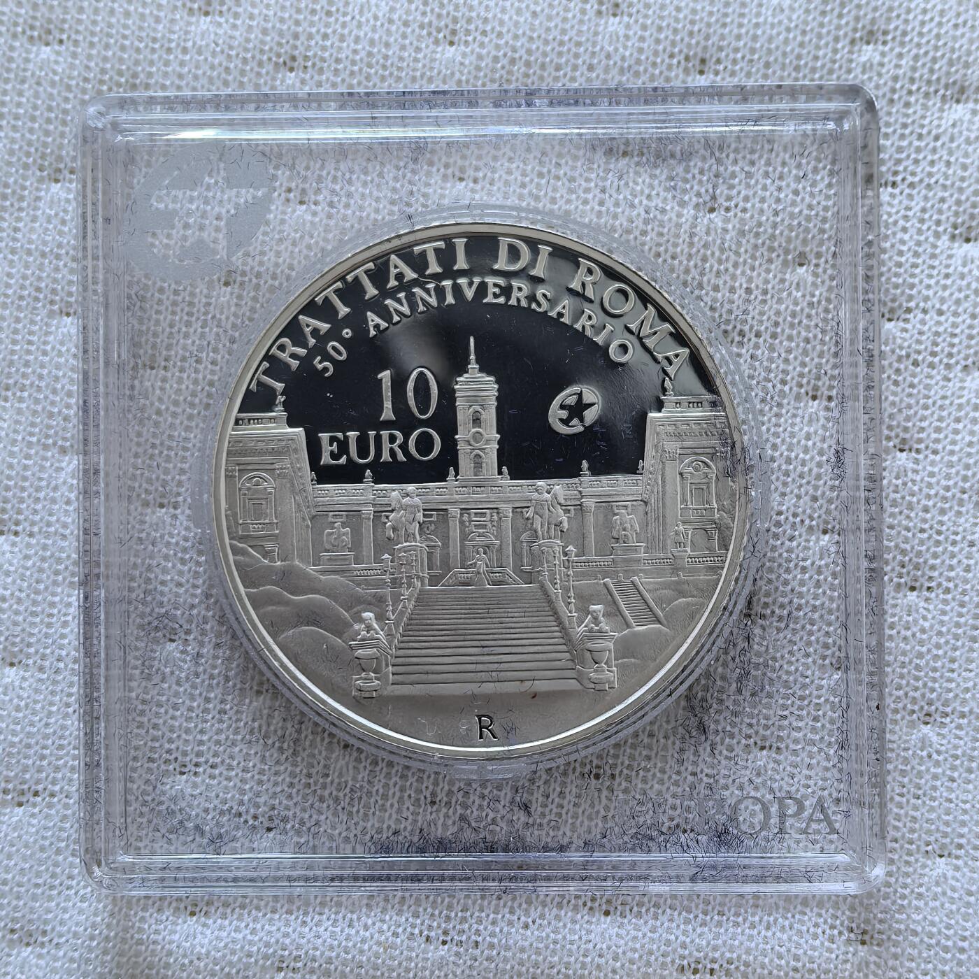 道一币馆币章第一百六十场 欧洲之星 意大利2007年罗马条约签订50周年10欧元精制银币 22g 925S 20000