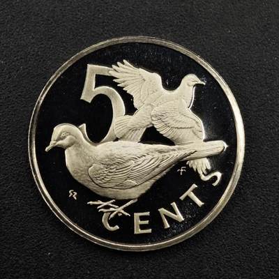 【淘币小摊】实时拍第八百三十三拍   散币场   满百包邮可预留二周 每周一统一发货   - 英属维尔京1973年鸣哀鸽5分精制镍币