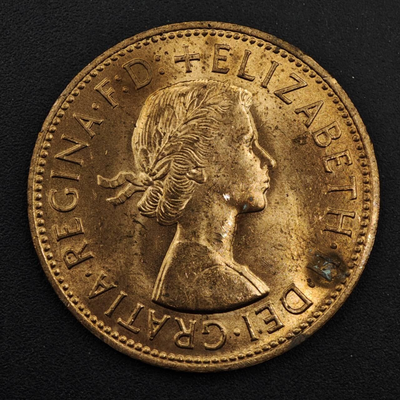 【淘币小摊】实时拍第八百三十三拍   散币场   满百包邮可预留二周 每周一统一发货   英国1967年伊丽莎白二世一便士铜币