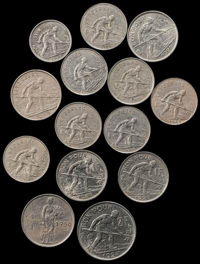 修遠堂世界钱币第九十八期 - 卢森堡旧硬币一组