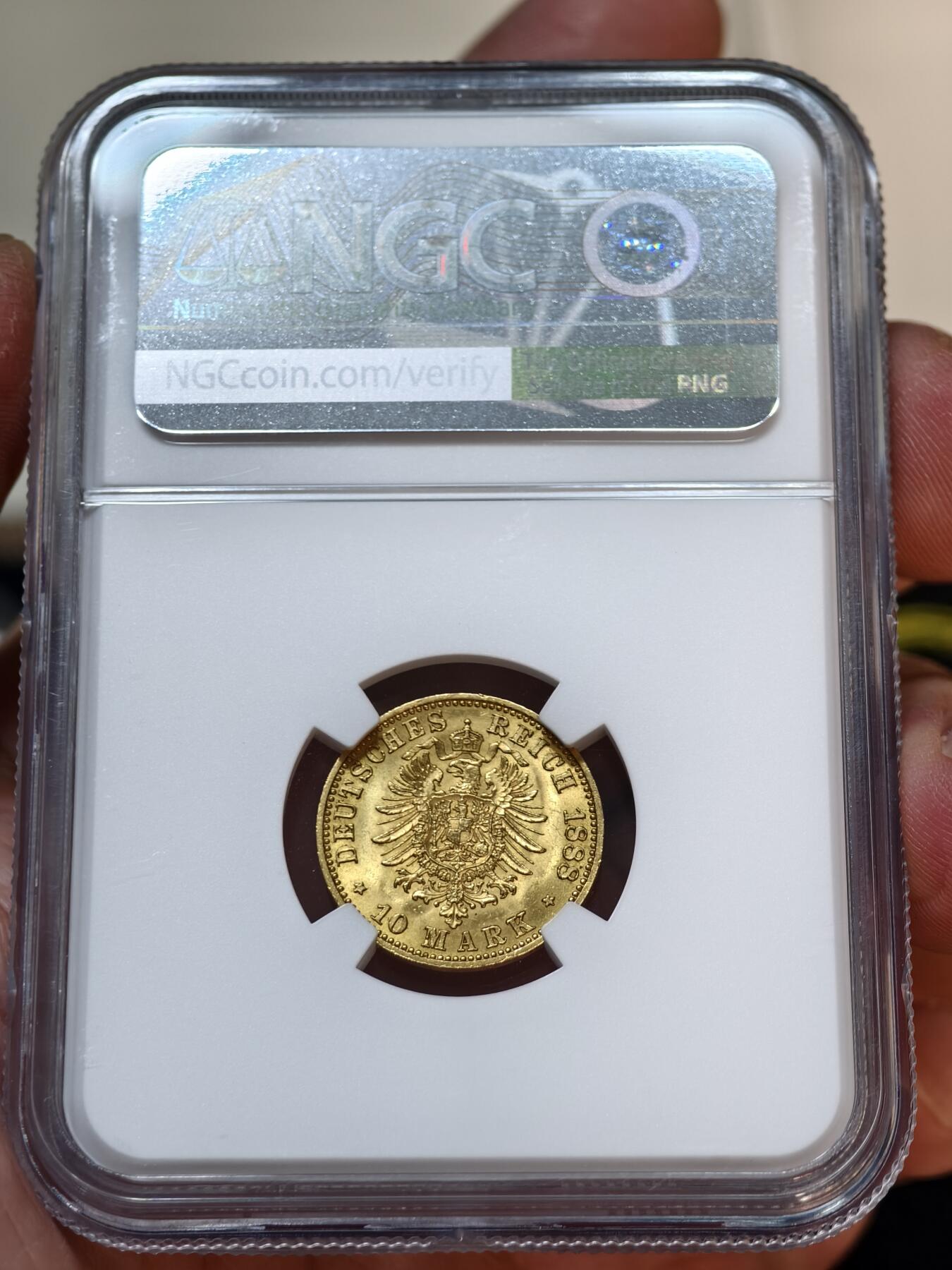 NGC-MS64德国1888年腓特烈三世三皇10马克金币