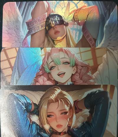 花开卡拍第53期（12月28号周日截拍，品控勿拍!!!拍品不寄存，运费5元，自制卡难免瑕疵，可能存在轻微撞角爆边等出厂瑕疵，品控介意勿拍！） - 大雷风华.18号.蜜璃.天女兽 艺术卡 彩闪3张