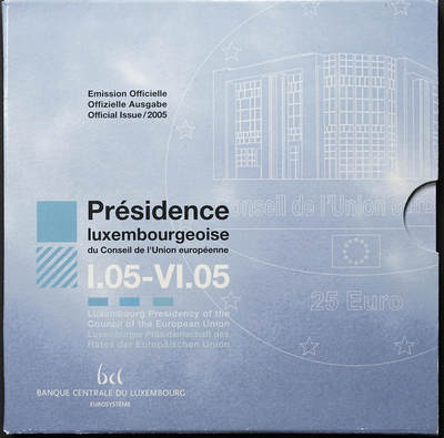 修遠堂世界钱币第九十八期 -  2005年卢森堡“欧盟理事会” 25 欧元纪念精制银币 22.85g，925银