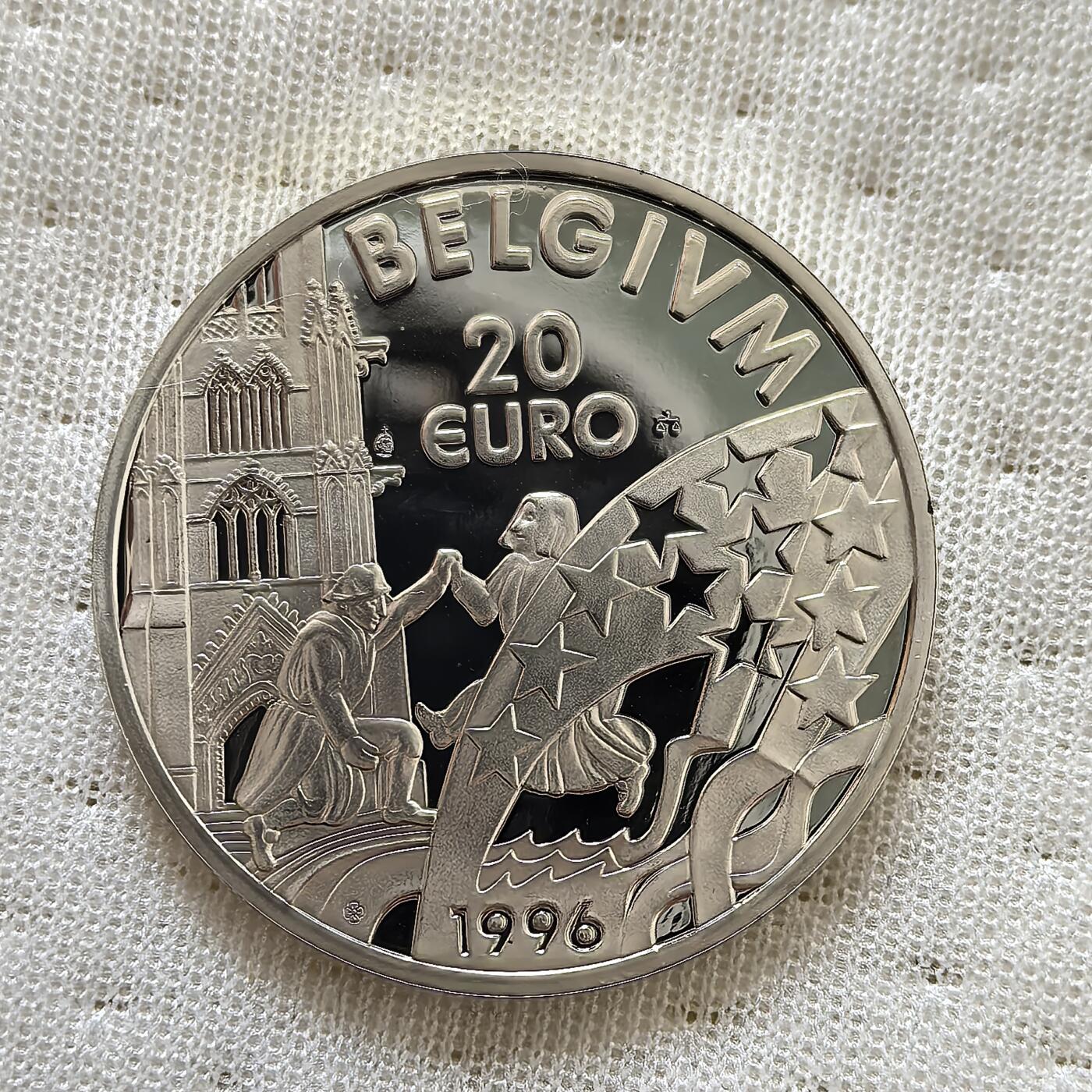 道一币馆币章第一百六十场 比利时1996年阿尔贝二世20埃居纪念银币 22.85g 925S