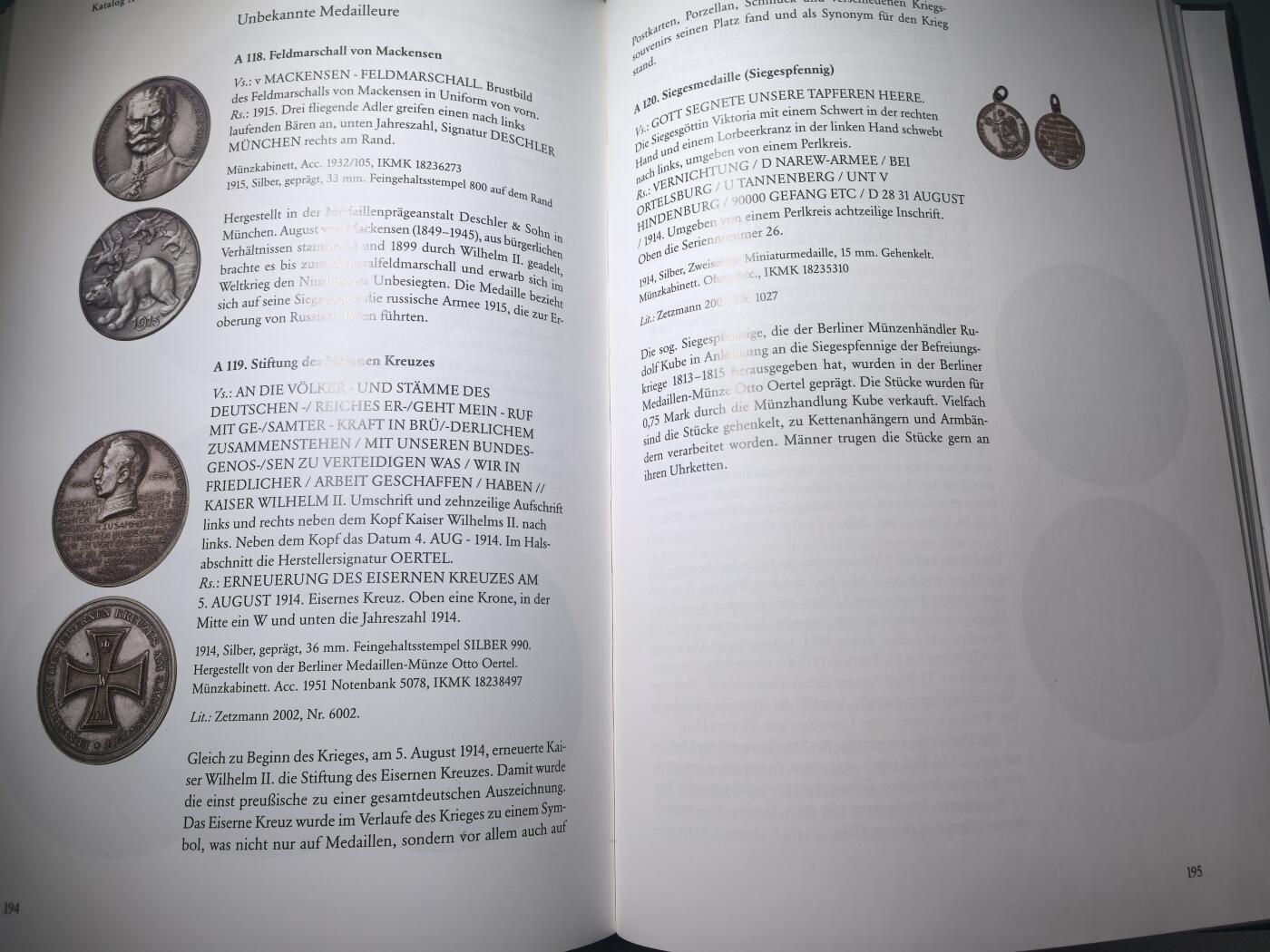 盛世勋华——号角文化勋章邮票专场拍卖第294期 德国柏林钱币博物馆出版 第一次世界大战纪念章牌目录 280页