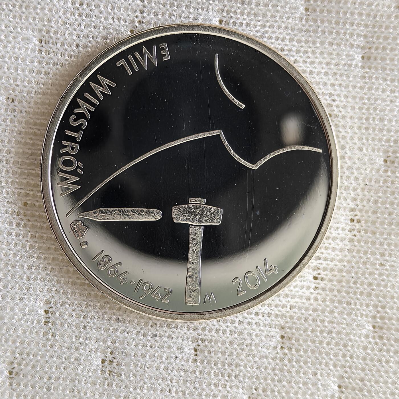 道一币馆币章第一百六十场 芬兰2014年插画师埃米尔·威克斯特罗姆诞辰150周年10欧元银币 10g 500s  10000