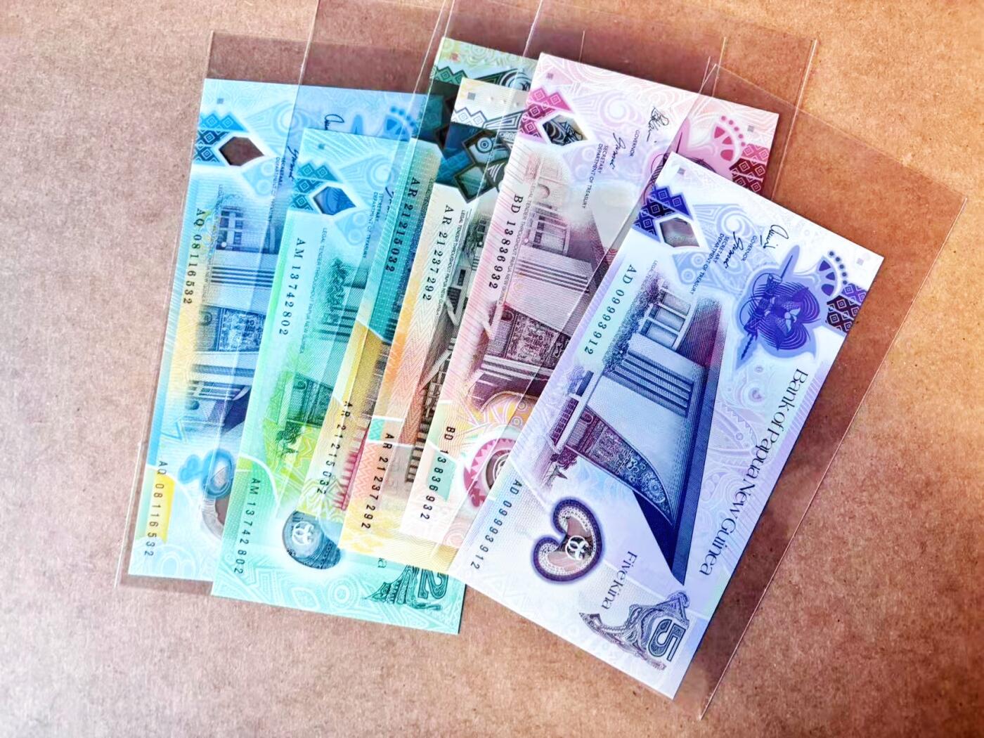 【Blue Auction】世界纸币精拍第765期——18级TOP拍卖/信誉/品质/专业/高效💫 【一组6张 含无47】巴布亚和新几内亚 2-100基纳 全新UNC