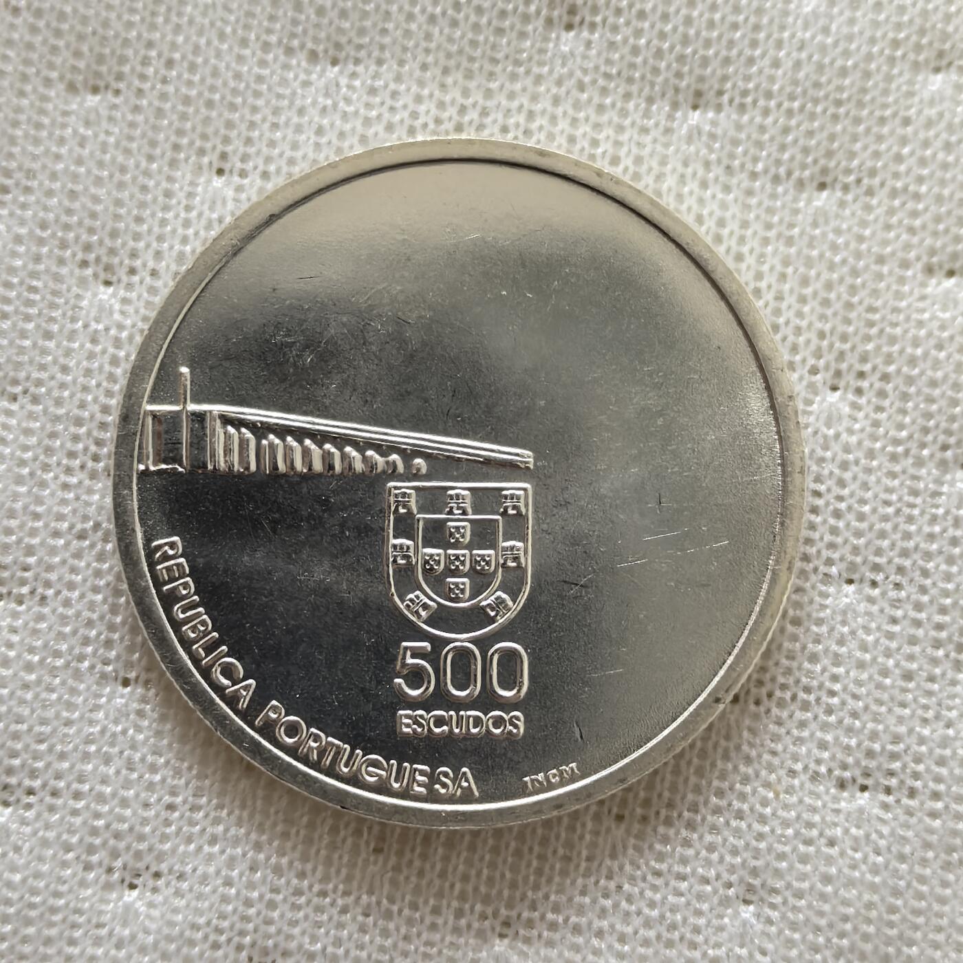 道一币馆币章第一百六十场 葡萄牙1999年澳门回归中国500埃斯库多纪念银币  14G 500S