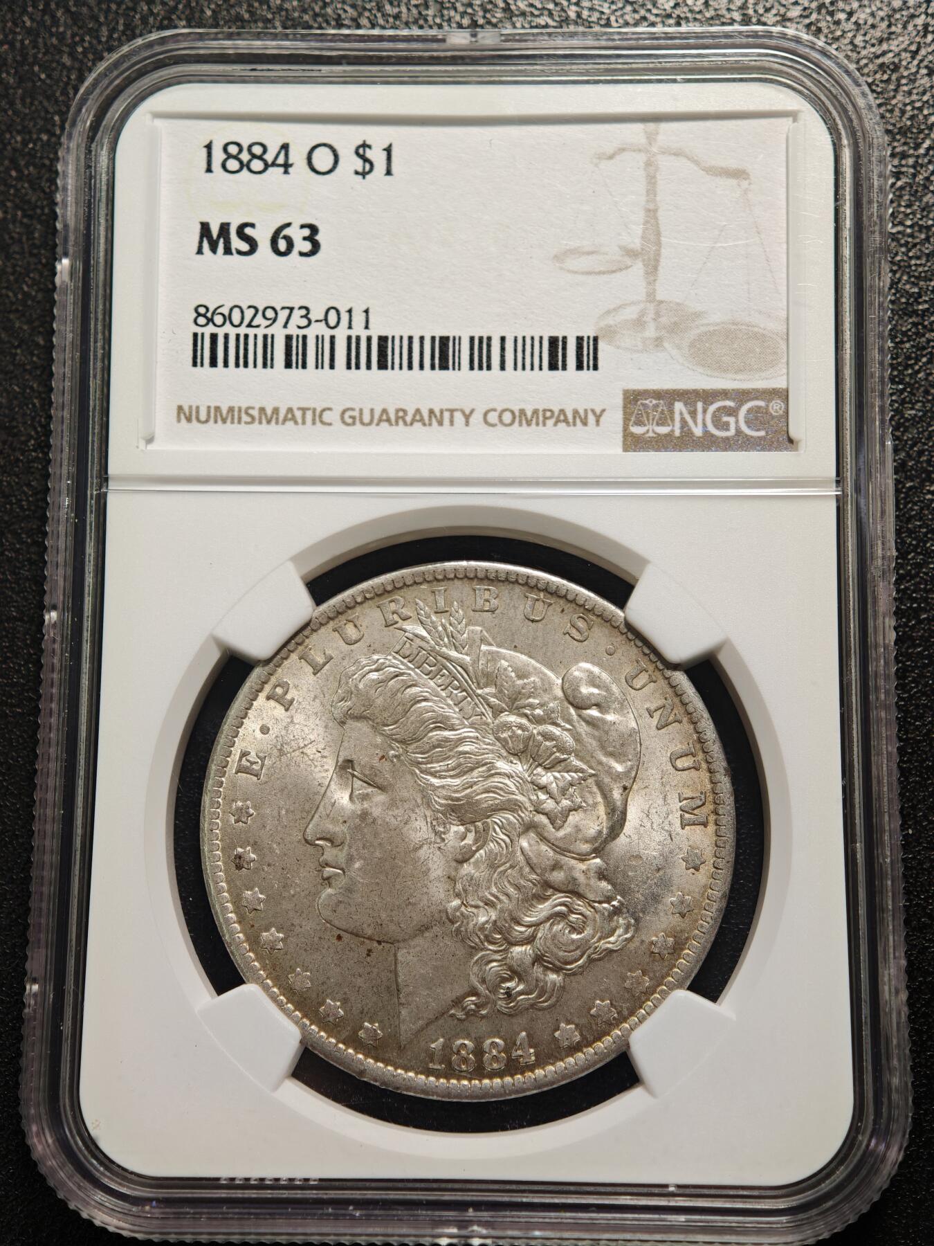 【德藏】世界币章拍卖第158期（拍品征集中~欢迎藏友联系） 1884年 美国摩根银币 NGC MS63 原光十足 转光极强