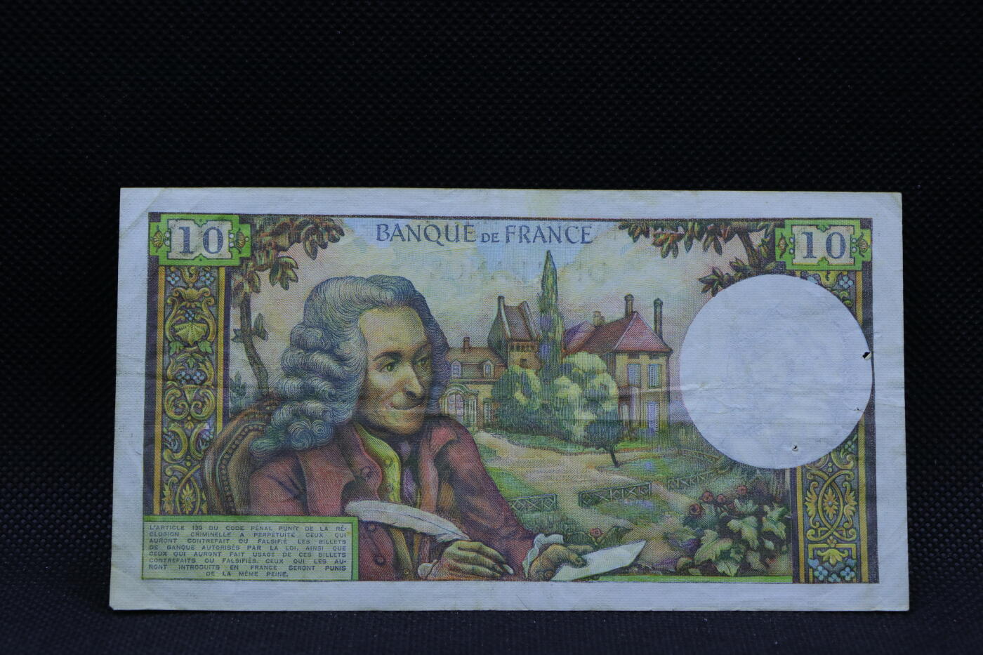 【淘币小摊】限时拍第八百三十四拍  纸币场  满百包邮可预留两周  周一统一发货    法国1973年10法郎纸币【有折】