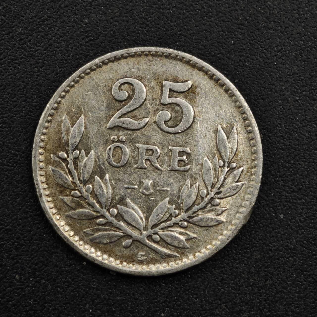 【淘币小摊】实时拍第八百三十三拍   散币场   满百包邮可预留二周 每周一统一发货   瑞典1938年25欧尔银币