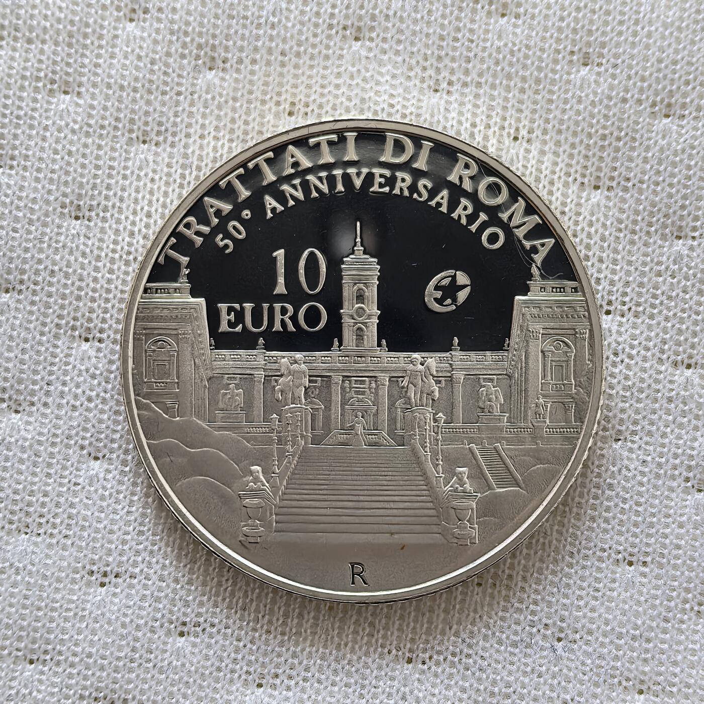 道一币馆币章第一百六十场 欧洲之星 意大利2007年罗马条约签订50周年10欧元精制银币 22g 925S 20000