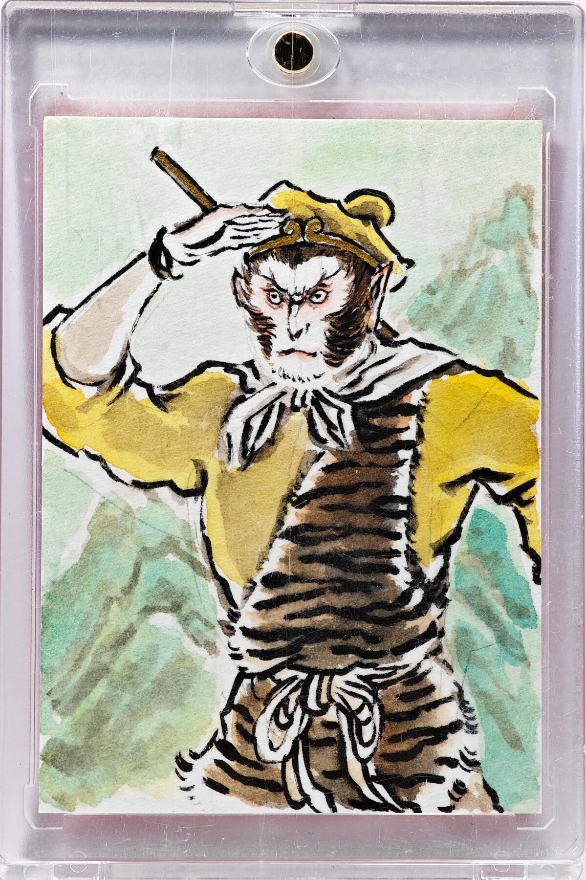 白泽拍卖卡牌手绘专场第30期（白金之夜 跨年大拍） 2025 卢艺丰手绘卡 孙悟空  卢艺丰亲签 卡砖封装