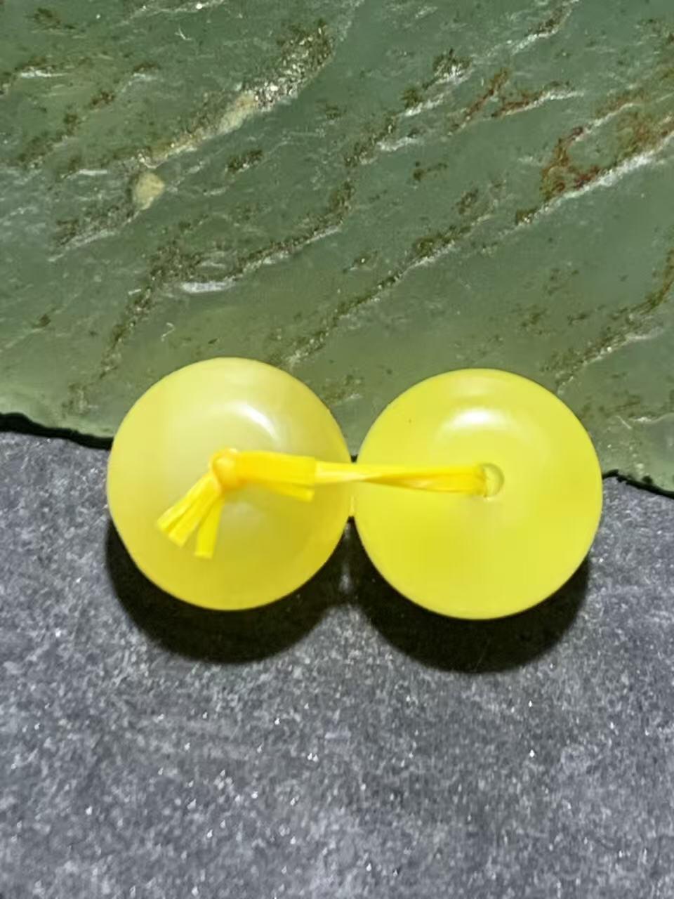 天然俄料原矿蜜蜡小尺寸老形桶珠腰珠两颗