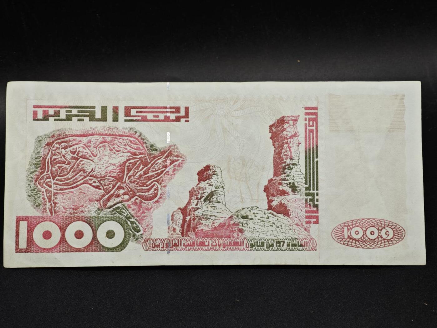 【淘币小摊】限时拍第八百三十四拍  纸币场  满百包邮可预留两周  周一统一发货  阿尔及利亚1998年1000法郎纸币【有折】