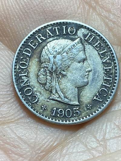 2025年第一百三十八场(总第一百六十四场）外国好品散币场(免佣金) - 稀少早期年份–瑞士🇨🇭1905年5拉彭(第二版，B标伯尔尼造)