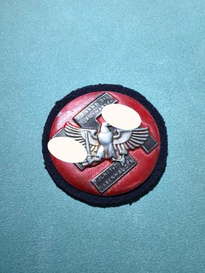 盛世勋华——号角文化勋章邮票专场拍卖第294期 - 德国（1939）小胡子青年团（HJ）第312旗队1939年拉本豪森集会纪念证章 大尺寸 带布质背衬 极为少见